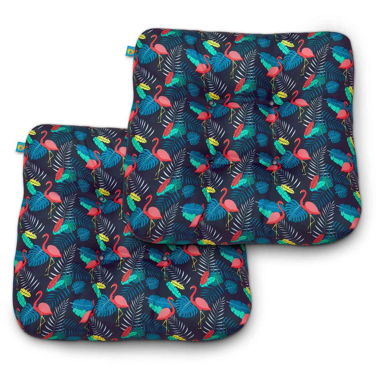DUCKCOVERS® Water-Resistant Indoor/Outdoor Seat Cushions, 19 x 19 x 5 Inch, 2 Pack, Periwinkle Blue