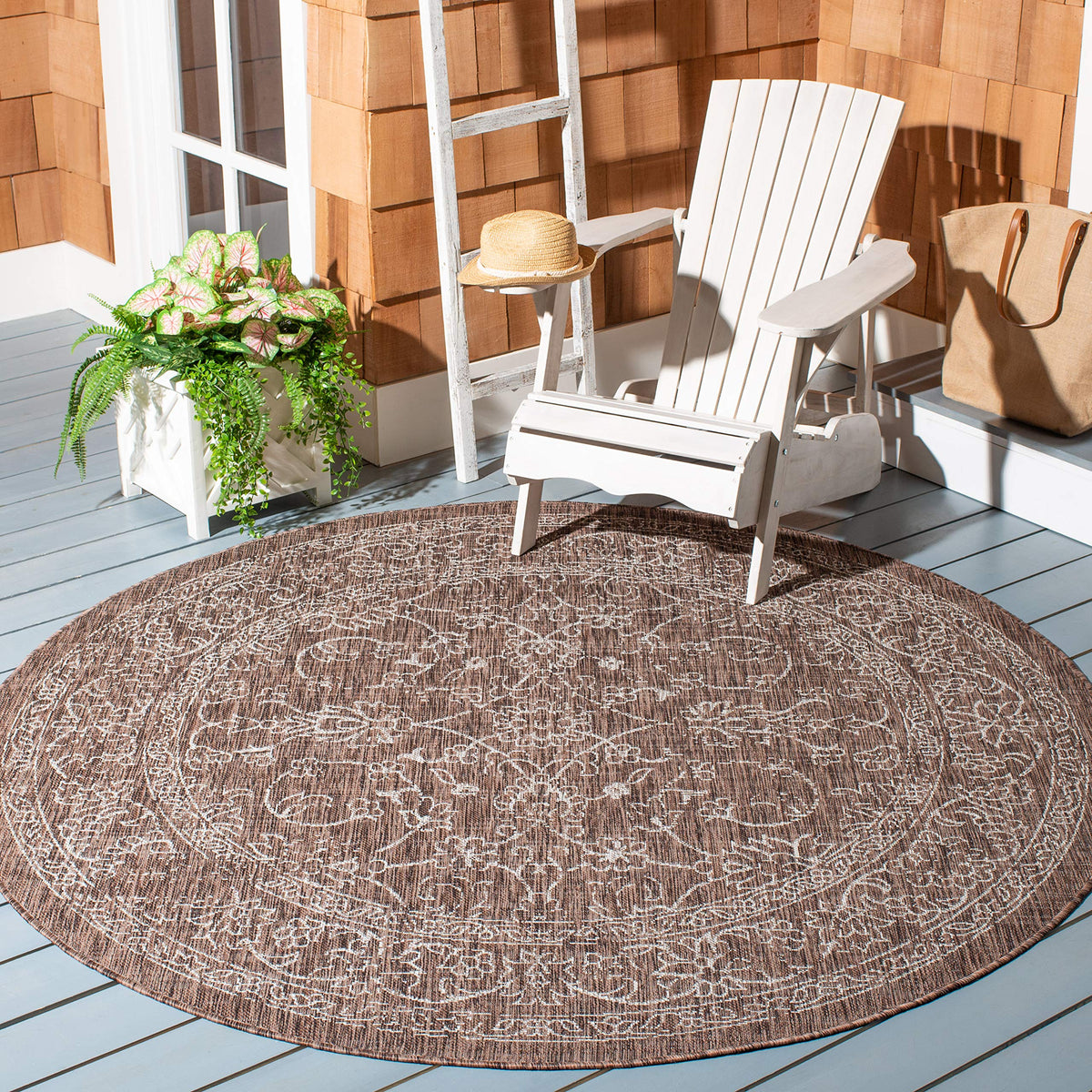 SAFAVIEH Courtyard Collection 8' x 10' Turquoise CY8680 Indoor/ Outside Waterproof Easy cleansingPatio Backyard Mudroom Area Mat