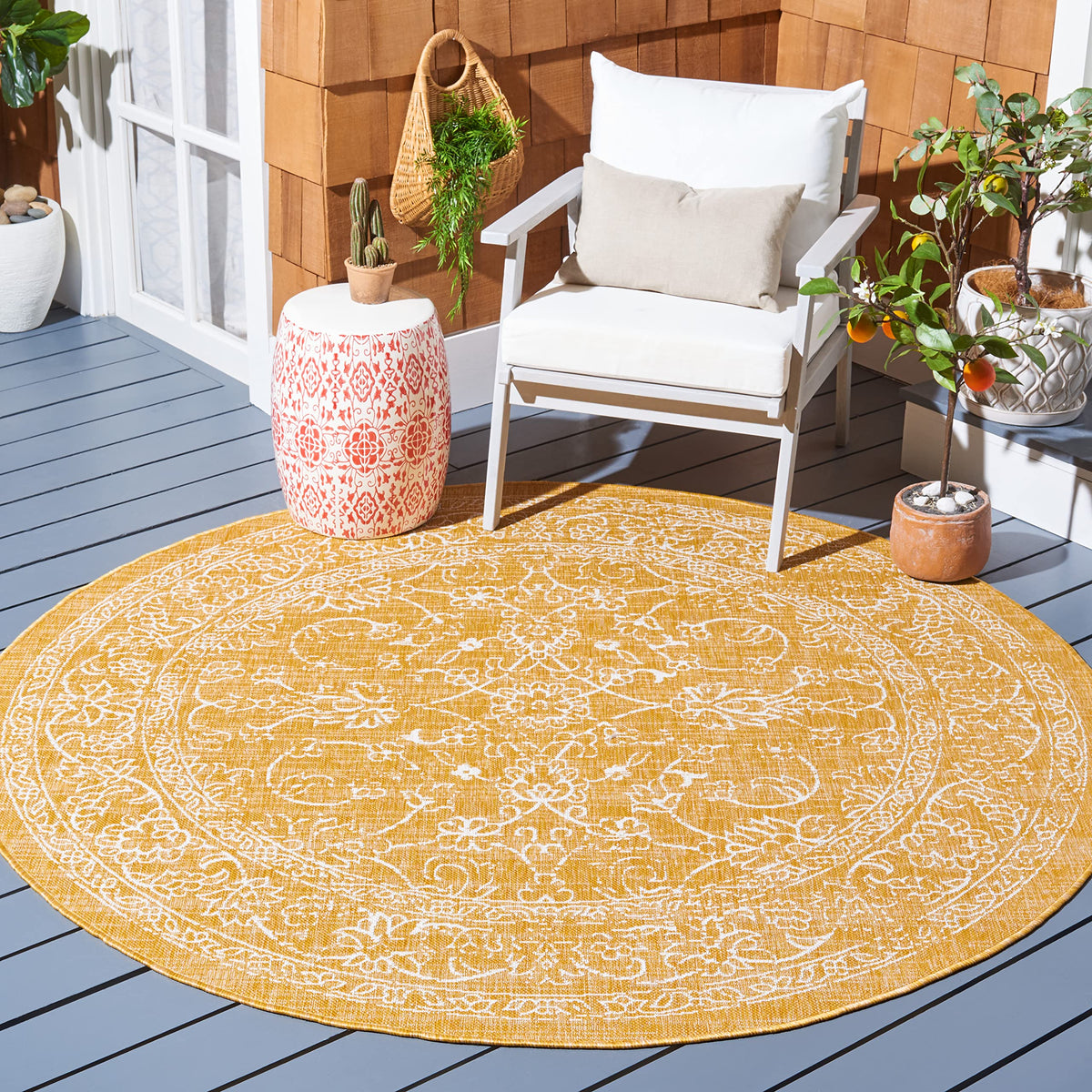 SAFAVIEH Courtyard Collection 8' x 10' Turquoise CY8680 Indoor/ Outside Waterproof Easy cleansingPatio Backyard Mudroom Area Mat