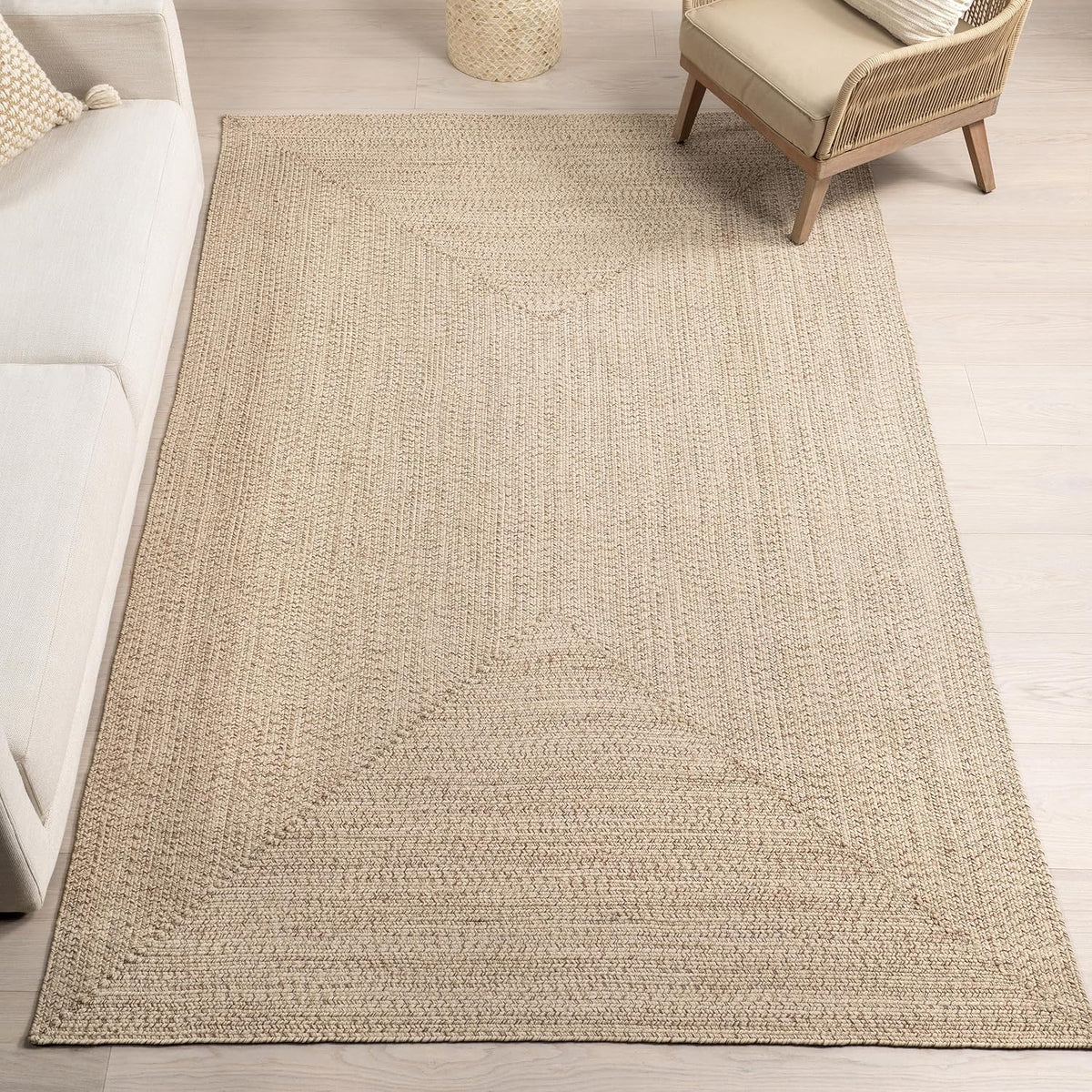 nuLOOM Wynn Tan Solid Power Loomed Indoor/Outdoor Area Rug, 5' x 8'