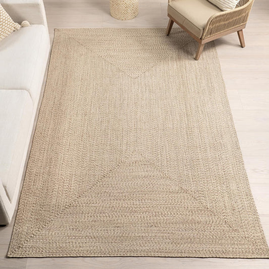 nuLOOM Wynn Tan Solid Power Loomed Indoor/Outdoor Area Rug, 5' x 8'
