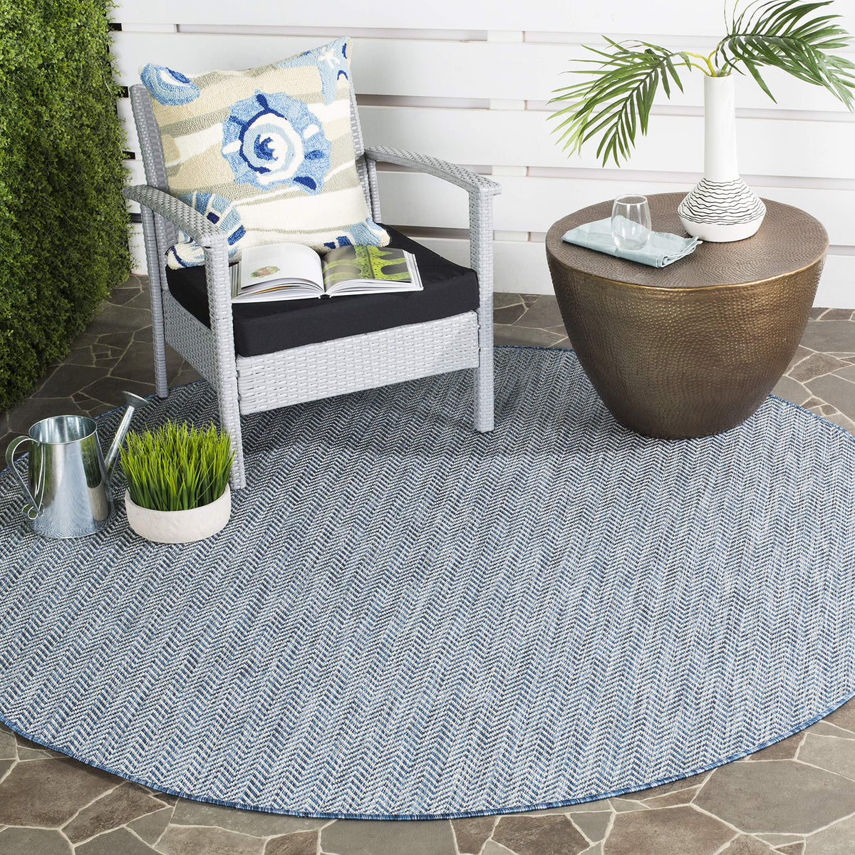 SAFAVIEH Courtyard Outdoor Area Rug 5'3"x7'7", Natural & Cream CY8022-03012