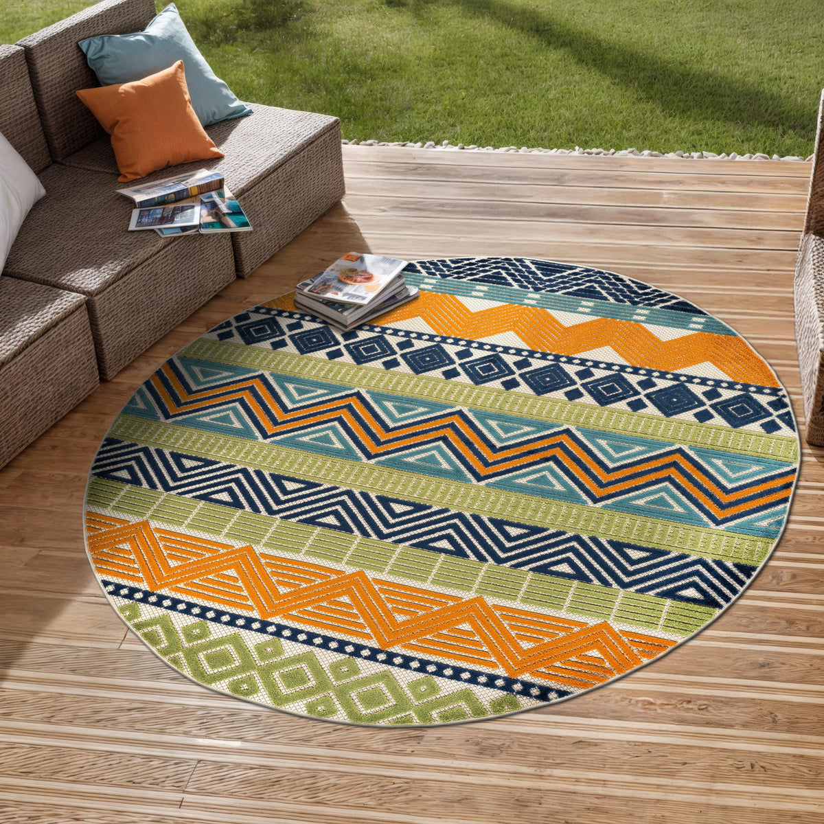 Rugshop Marbella Indoor/Outdoor Contemporary Boho Area Rug Gray 7'10" x 10'