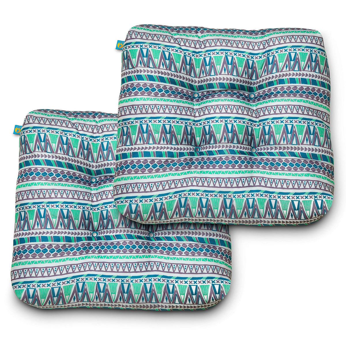 DUCKCOVERS® Water-Resistant Indoor/Outdoor Seat Cushions, 19 x 19 x 5 Inch, 2 Pack, Periwinkle Blue