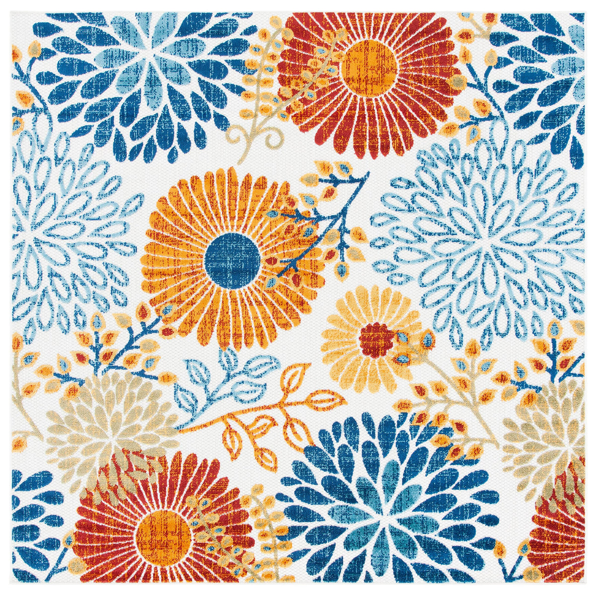 SAFAVIEH Cabana Outdoor Area Rug 8'x10', Modern Cream & Red CBN832A