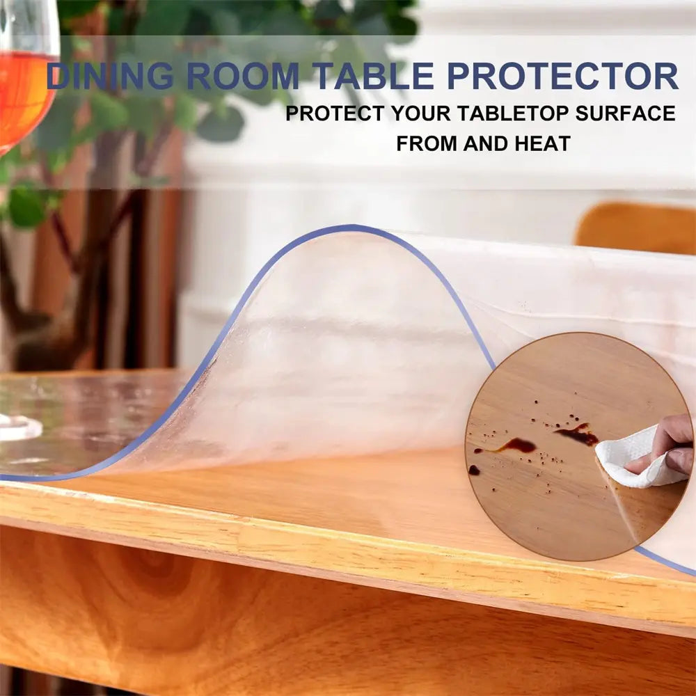 1.5mm Transparent PVC Dresser Protector – Shields Vanity from Cosmetic Residue, Oil & Moisture, Wipeable & Scratch-Resistant,sohochic