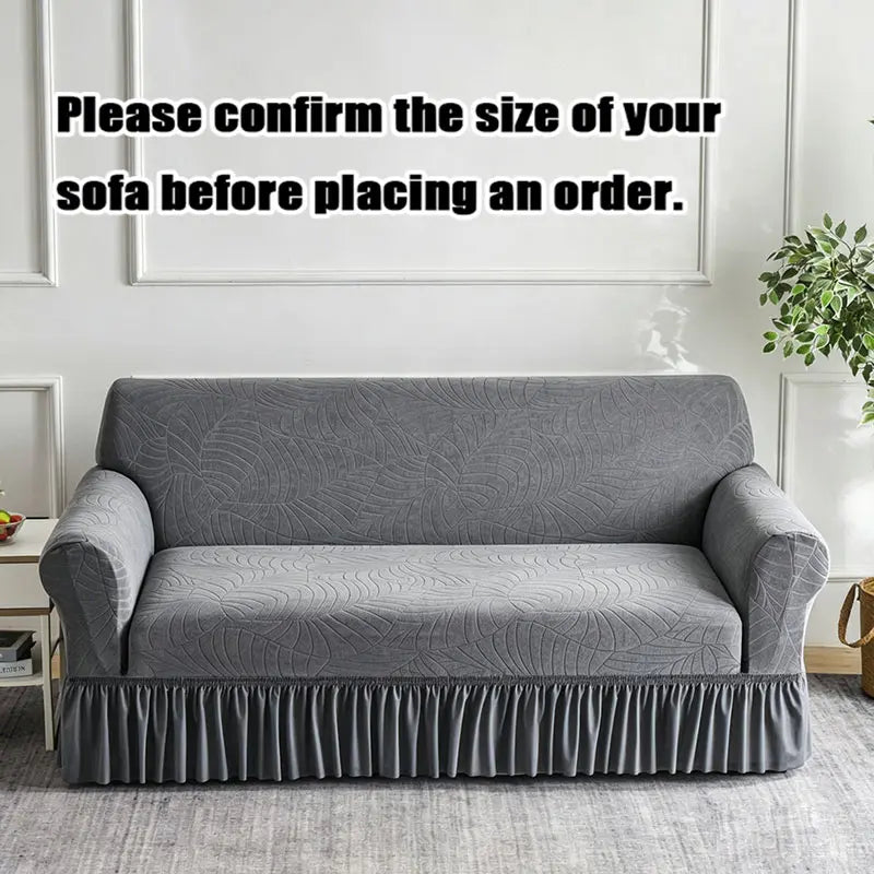 Elastic Sofa Cover, Leaf Texture Non-Slip, Anti-Fouling, Suitable for 1-4 Seat Sofas, Furniture Dust Cover, Washable Sofa Covers