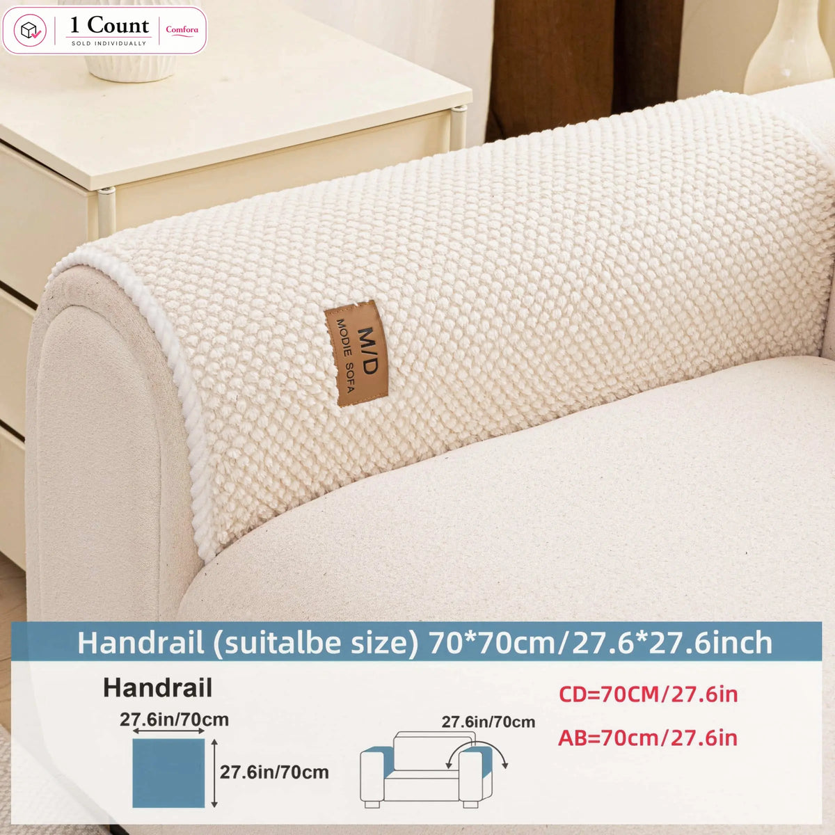 Luxury Thick Removable Couch Cover, 1 Count Soft Textured Seat Pad, Non-Slip Washable Universal Sofa Protector, Sectional Sofa Slipcovers, Pet-Friendly Modern Slipcover for Sectional, Loveseat and 3-Seater Couch #GLOBAL PICKS