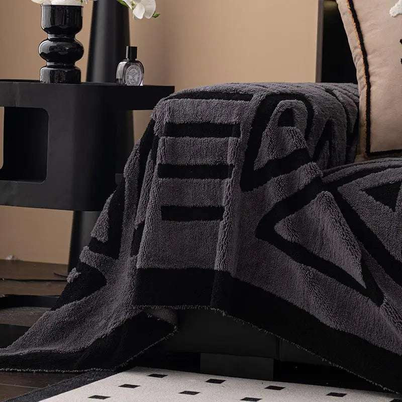 Geometric Pattern Sofa Cover, 1 Count Soft Dustproof Slipcover For Sofa, Soft Sofa Protector to Protect Couches in Living Room & Office, Couch Covers, Home Decor #GLOBAL PICKS