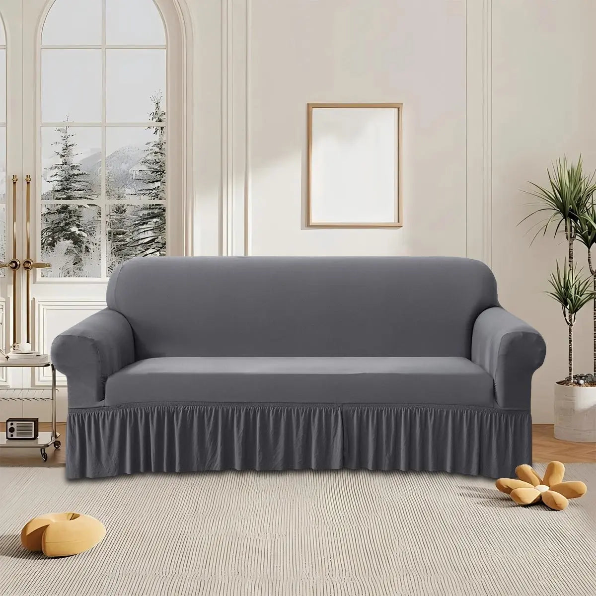 Solid Color Stretch Sofa Slipcover, Removable Washable Slipcovers For Couches And Sofas, 1 Count Dustproof Elastic Couch Protector, Sofa Protective Cover for Home & Living Room