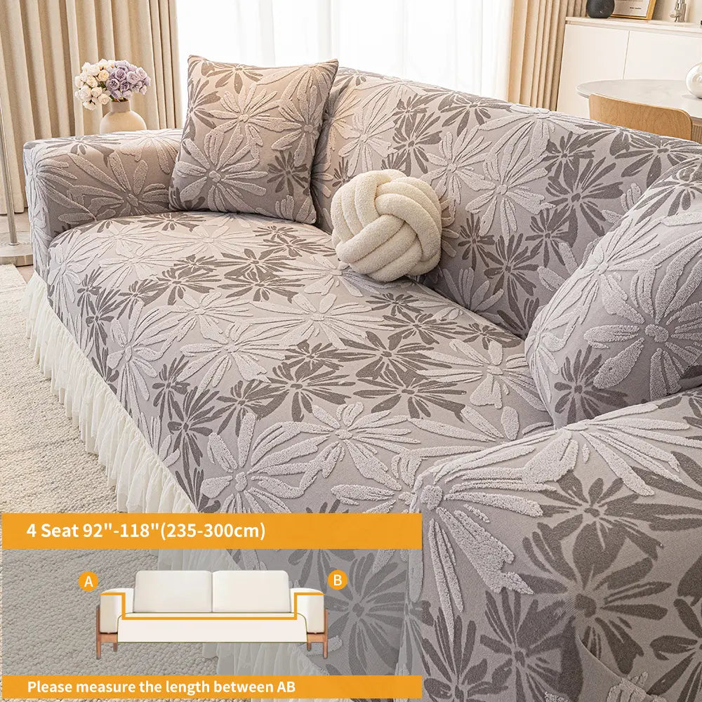 Floral Sofa Slipcover, Anti-Slip Full Coverage Lazy Elastic Furniture Protector, Washable Sofa Protector, High Elasticity Reusable Sofa Cover, All Seasons Use, Dustproof Sofa Slipcover, Washable Sofa Covers, Couch Covers For Sofa