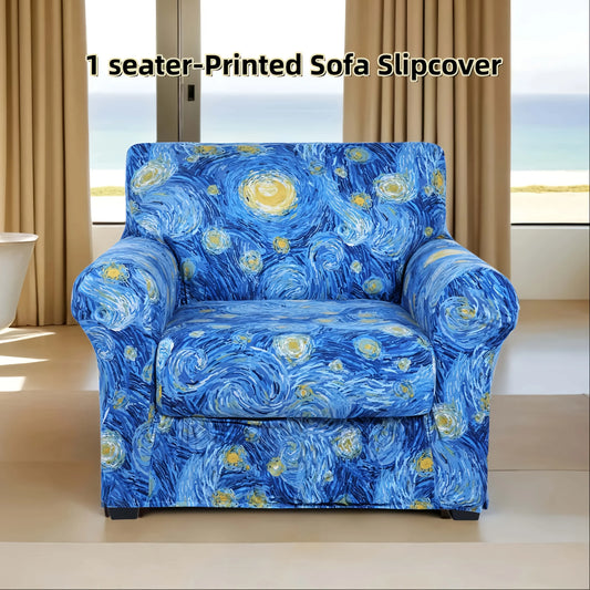 Couch Covers, Chair/Sofa Covers, Stretch, Printed,  Armchair Slipcover, Separate Couch Cushion Covers, Washable Furniture Protector for Pets