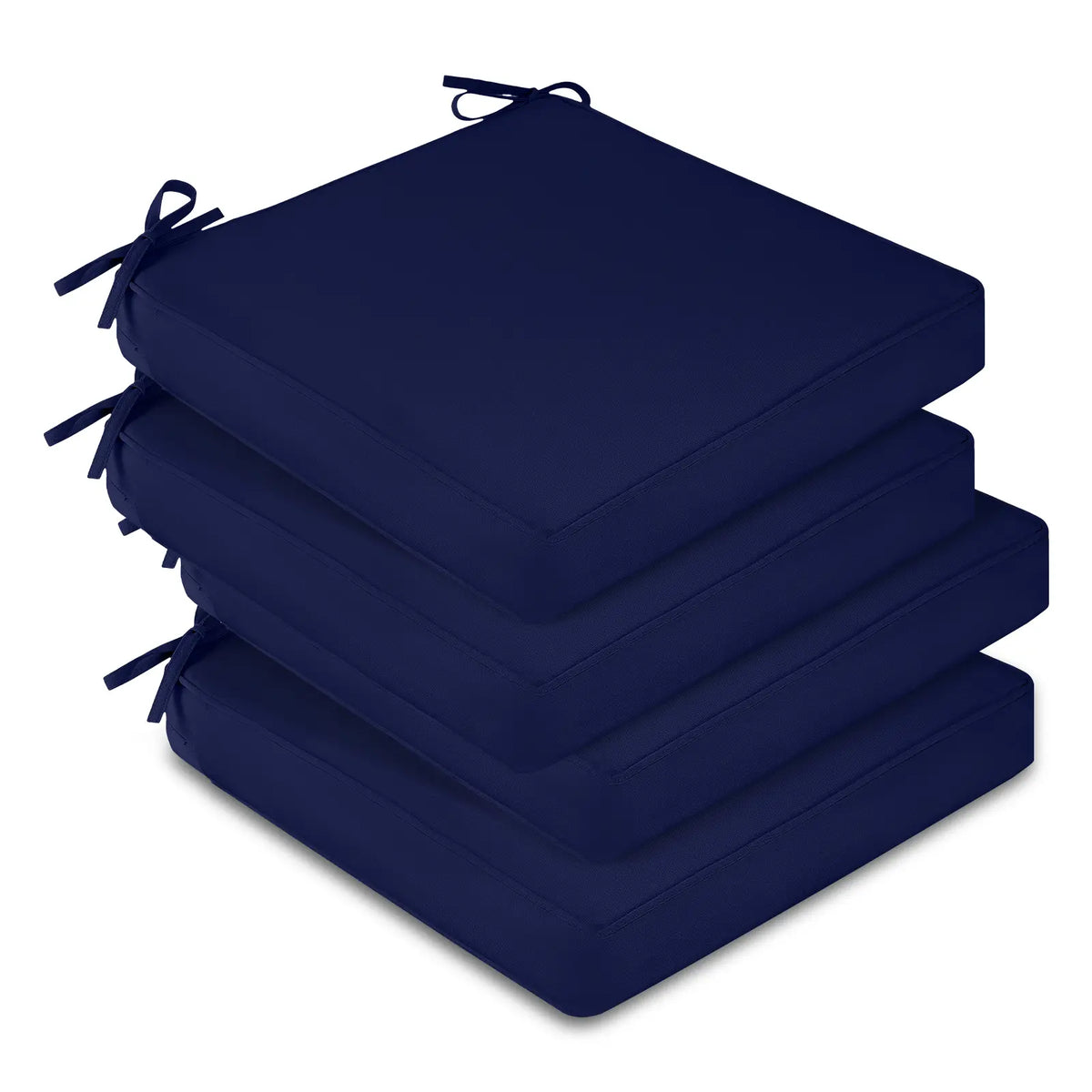 【Back to School】Downluxe Waterproof Outdoor Chair Cushions, Patio Chair Cushion with Non-Slip Ties & Handle, Square Outdoor Cushion for Patio Furniture with Removable Cover, 19" x 19" x 3",dorm essentials,home decor,home essentials,sohochic