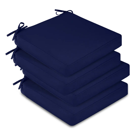 【Back to School】Downluxe Waterproof Outdoor Chair Cushions, Patio Chair Cushion with Non-Slip Ties & Handle, Square Outdoor Cushion for Patio Furniture with Removable Cover, 19" x 19" x 3",dorm essentials,home decor,home essentials,sohochic