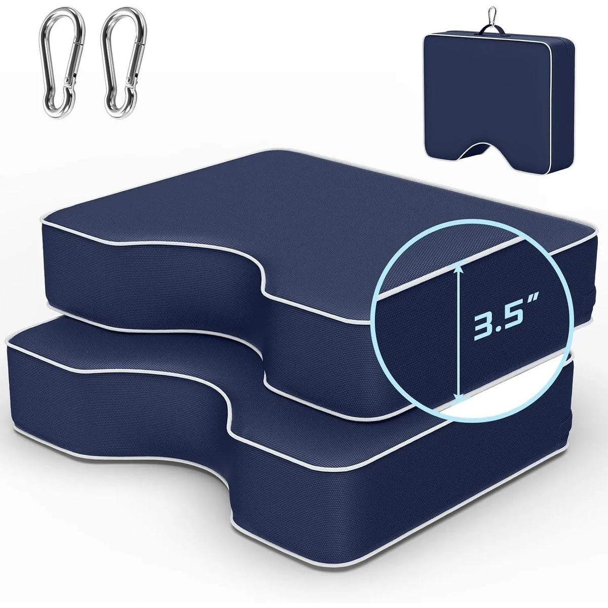 Waterproof Extra Thick 3.5" Portable Bleacher Stadium Seat Cushions for Indoor Outdoor Sports Events