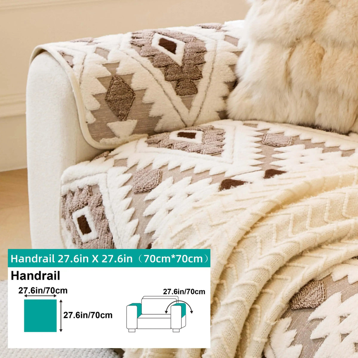 Boho Style Geometric Pattern Quilted Sofa Cover, Couch Cover, Soft Comfortable Dustproof Slipcover, Sofa Protector & Cushion Cover for Home Living Room, Bedroom, Hotel & Dormitory #GLOBAL PICKS