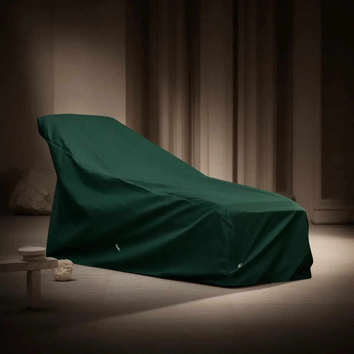 KoverRoos 63250 Ultimate Protection U-Shaped Large Chaise Dust Cover Set - Forest Green Weathermax-Tyvek Fabric, 82X30x32 In., 4 lbs Lightweight, 5-Year Color Retention, All-Seasons, Durable, 1-Way Breathable, Heat Resistant