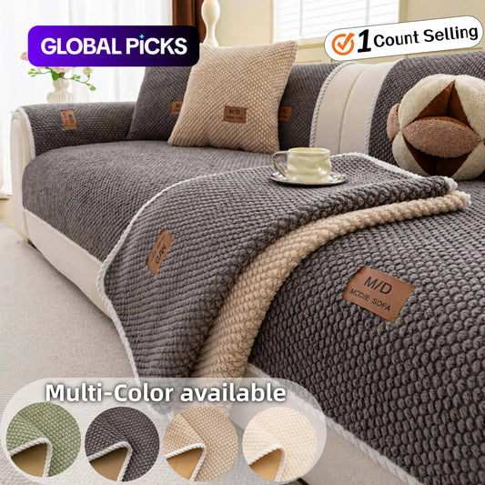 Luxury Thick Removable Couch Cover, 1 Count Soft Textured Seat Pad, Non-Slip Washable Universal Sofa Protector, Sectional Sofa Slipcovers, Pet-Friendly Modern Slipcover for Sectional, Loveseat and 3-Seater Couch #GLOBAL PICKS