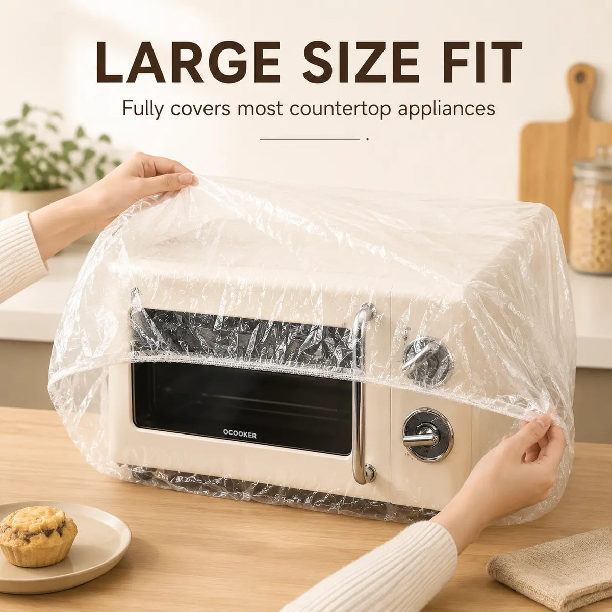 30 Counts Dustproof with Elastic,Clear Disposable Dust Cover for Kitchen Household Furniture,Thickened Appliance Dust Covers for Blender,Pressure Cooker,Air Fryer,Oven,Coffee Maker, Toaster,Slow Cooker Accessories Springtok Outdoorfun