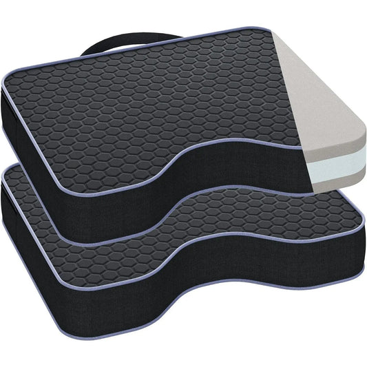 2 Pack Extra Thick Stadium Bleacher Seat Cushions - 3.15" Portable Waterproof Outdoor Chair Pads with Memory Foam & Massage Dots for Sporting Events, Travel, CampingGift