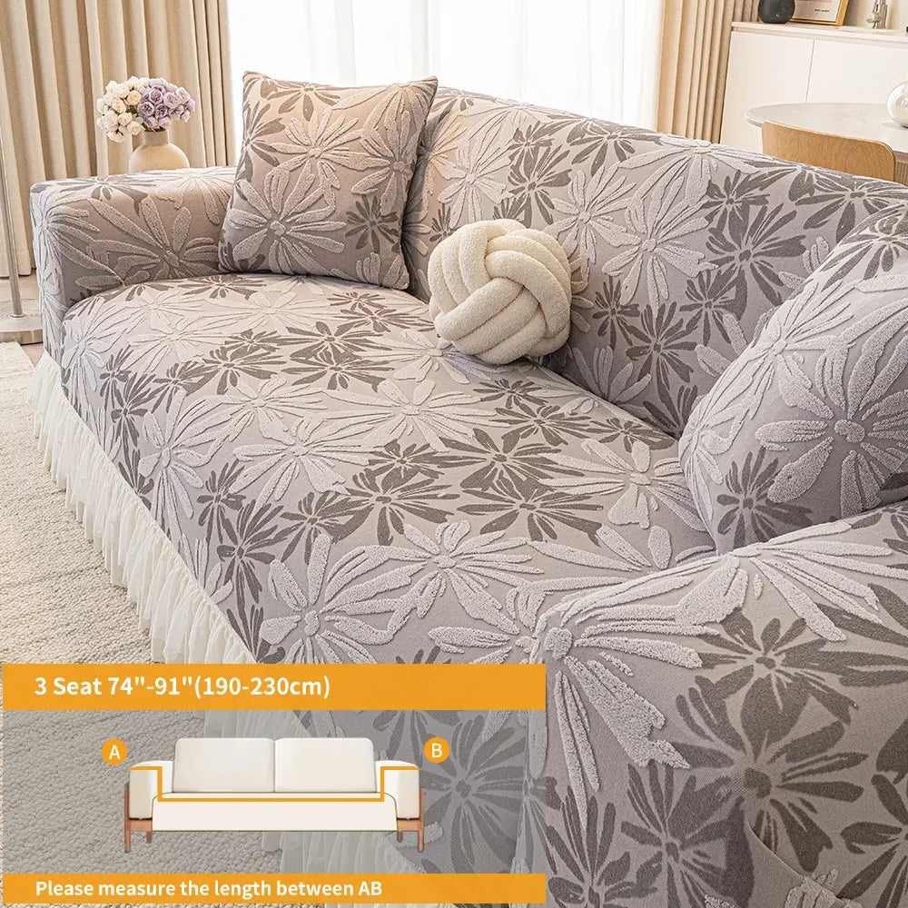 Floral Sofa Slipcover, Anti-Slip Full Coverage Lazy Elastic Furniture Protector, Washable Sofa Protector, High Elasticity Reusable Sofa Cover, All Seasons Use, Dustproof Sofa Slipcover, Washable Sofa Covers, Couch Covers For Sofa