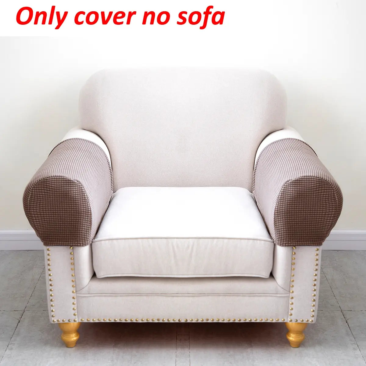 Durable Nylon Elastic Armrest Covers, Soft Fabric, Corn Grain Pattern, Scratch & Dust Proof, Suitable for Single to Four Seater Sofas, Set of Two, Decorative Couch Sofa Protector