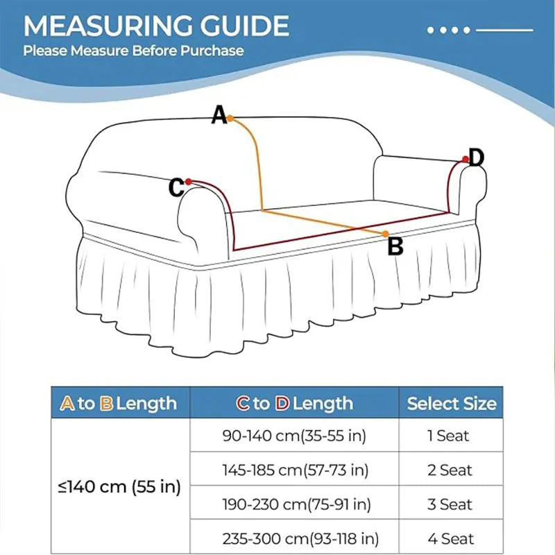 Elastic Sofa Cover, Leaf Texture Non-Slip, Anti-Fouling, Suitable for 1-4 Seat Sofas, Furniture Dust Cover, Washable Sofa Covers