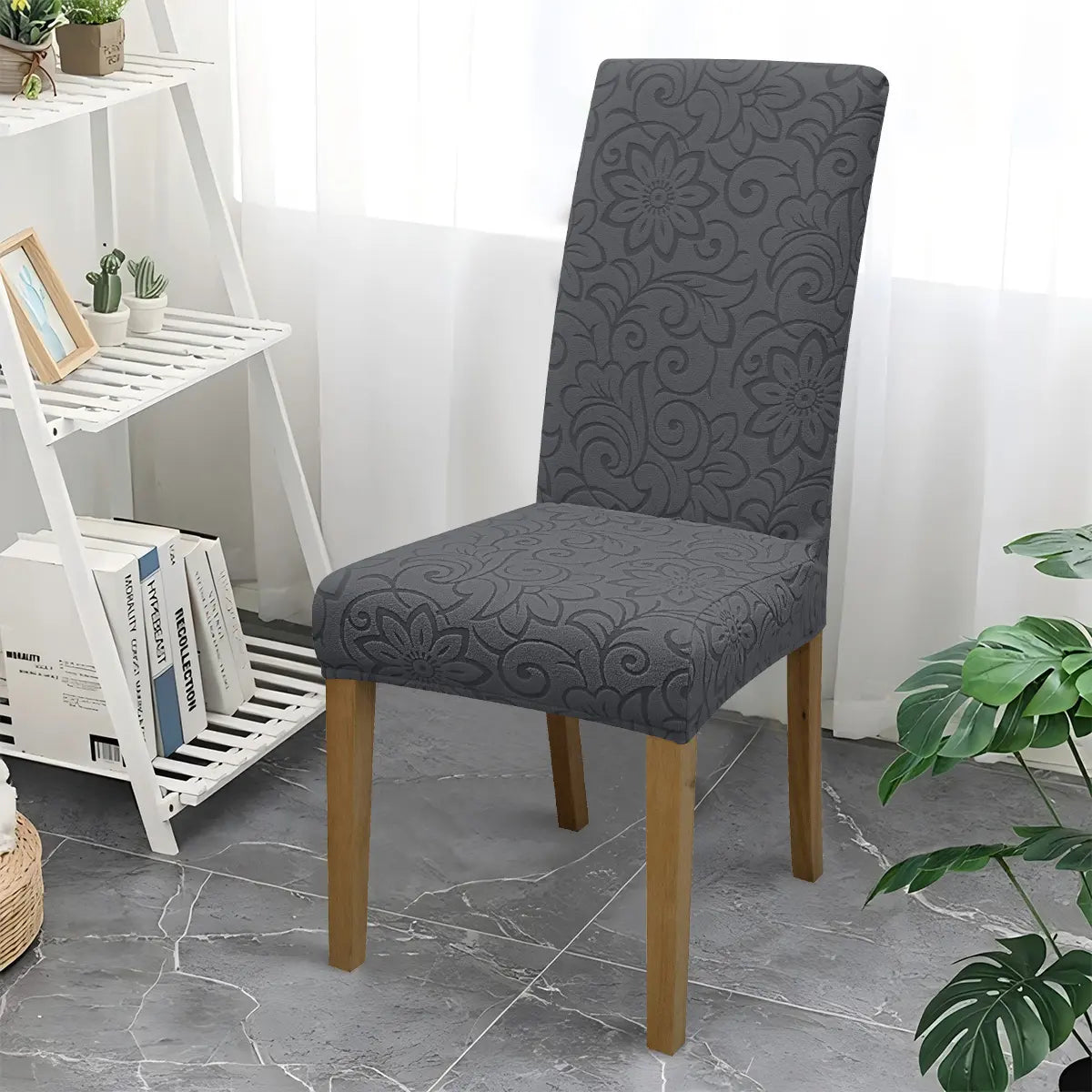 Chair Cover, 4/6 Counts Removable Washable Chair Slipcover, Dustproof Chair Protector for Home Living Room Hotel Dining Room