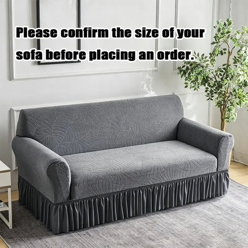 Elastic Sofa Cover, Leaf Texture Non-Slip, Anti-Fouling, Suitable for 1-4 Seat Sofas, Furniture Dust Cover, Washable Sofa Covers