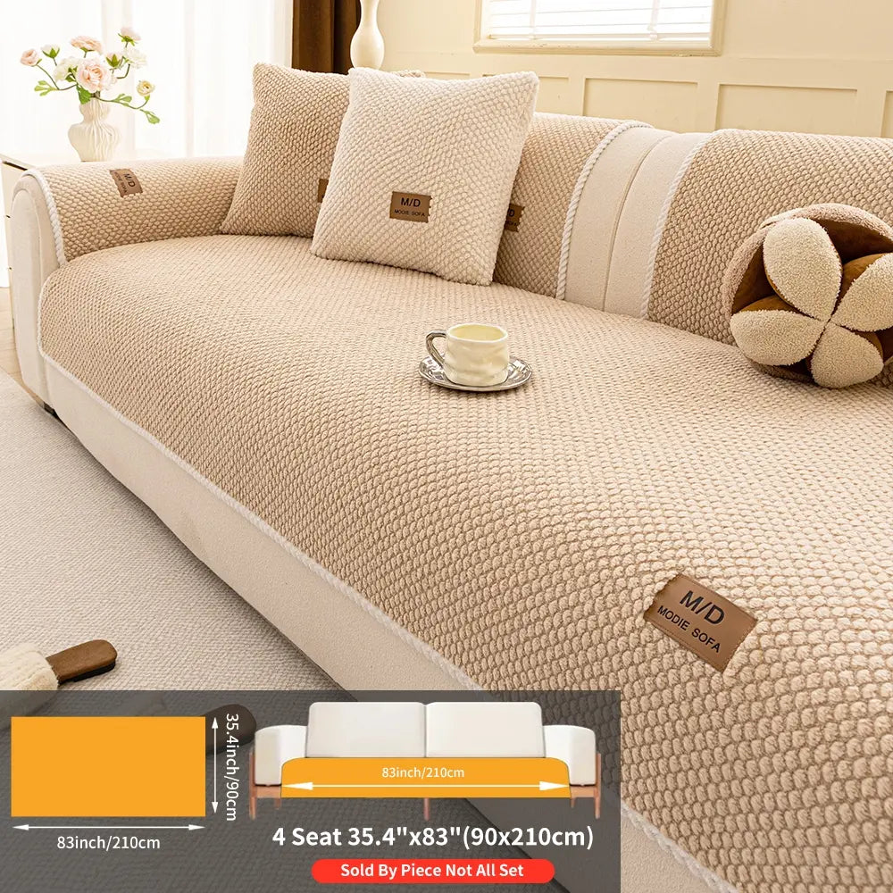 Non-Slip Soft Sofa Cushion, Durable Pet-Friendly Couch Protector, Reusable Couch Protector, Washable Dustproof Sofa Cover, Dustproof Sofa Slipcover, Universal Home Decor, Washable Couch Covers, Slipcover For Sofa