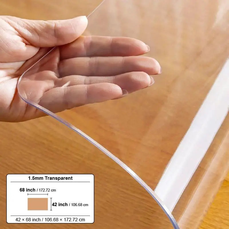 1.5mm Transparent PVC Dresser Protector – Shields Vanity from Cosmetic Residue, Oil & Moisture, Wipeable & Scratch-Resistant,sohochic
