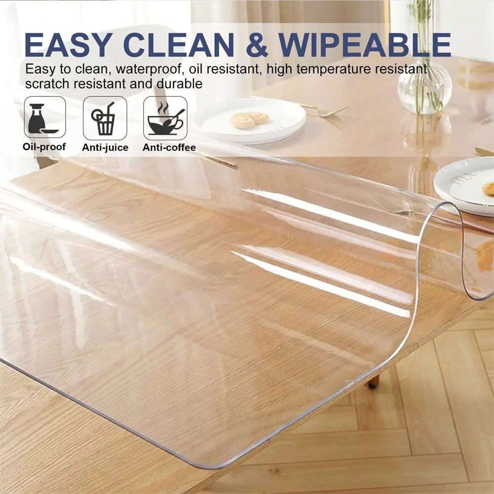 1.5mm Transparent PVC Dresser Protector – Shields Vanity from Cosmetic Residue, Oil & Moisture, Wipeable & Scratch-Resistant,sohochic