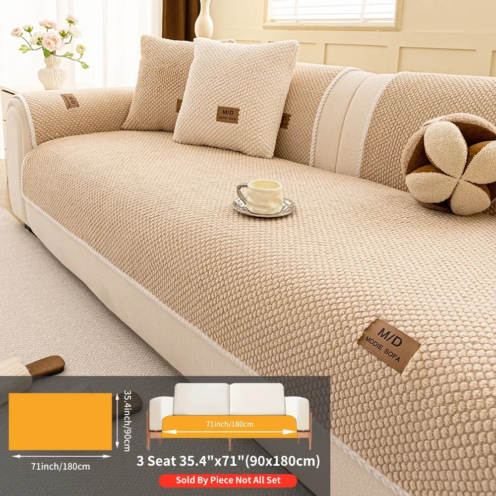 Non-Slip Soft Sofa Cushion, Durable Pet-Friendly Couch Protector, Reusable Couch Protector, Washable Dustproof Sofa Cover, Dustproof Sofa Slipcover, Universal Home Decor, Washable Couch Covers, Slipcover For Sofa